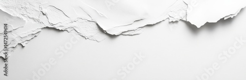 Ripped White Paper Texture with Uneven Edges and Grainy Surface