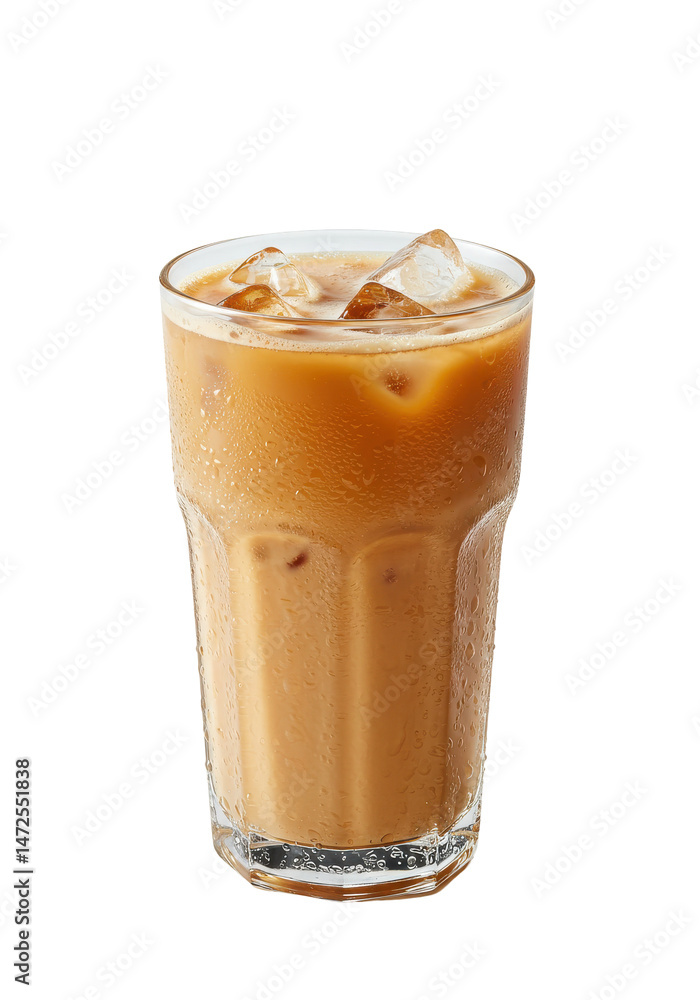 Glass of iced tea, condensation, and ice cubes. Refreshing treat Glass of iced tea, condensation, and ice cubes. Refreshing treat
