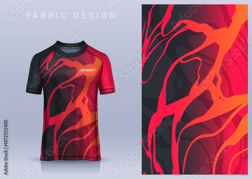 Fabric textile design for Sport t-shirt, Soccer jersey mockup for football club. uniform front view.	