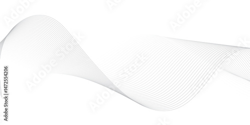 Abstract Vector Composition of Wave Lines on Transparent Background – Ideal for High-Tech Communication Designs, Big Data Reports, Research Presentations, and Business Technology Collateral

