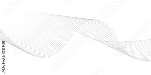 Abstract Vector Composition of Wave Lines on Transparent Background – Ideal for High-Tech Communication Designs, Big Data Reports, Research Presentations, and Business Technology Collateral


