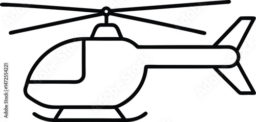vector illustration of a helicopter side view 