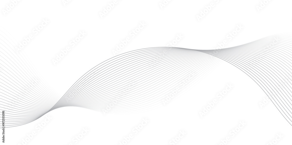 Fototapeta premium Abstract Vector Composition of Wave Lines on Transparent Background – Ideal for High-Tech Communication Designs, Big Data Reports, Research Presentations, and Business Technology Collateral