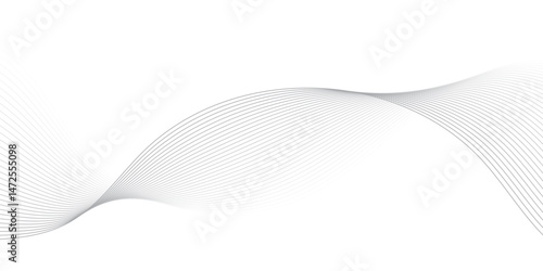 Abstract Vector Composition of Wave Lines on Transparent Background – Ideal for High-Tech Communication Designs, Big Data Reports, Research Presentations, and Business Technology Collateral

