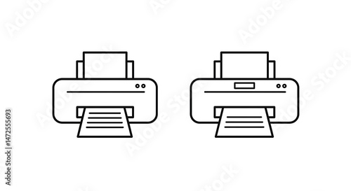 Printing Machine Icons with Paper Output for Office Use