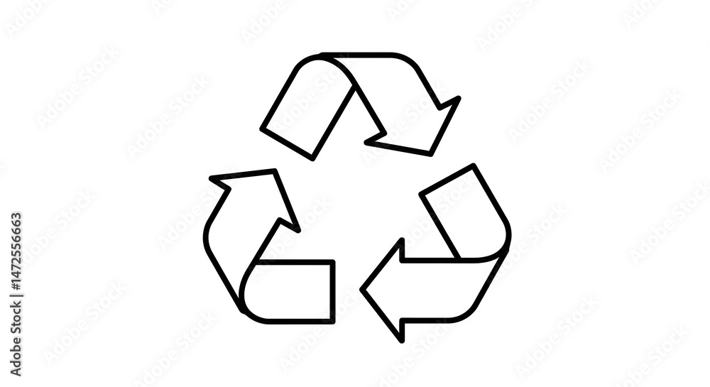 Recycle Symbol Outline, Environmental Protection Concept Recycle Symbol Outline, Environmental Protection Concept