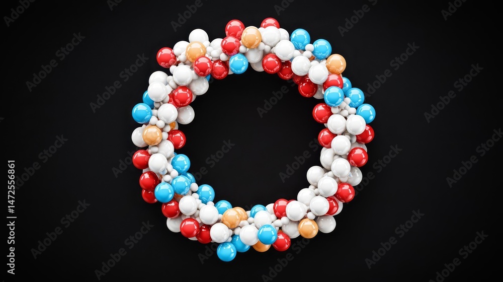 3D representation of a molecular structure illustrating atomic bonds and chemical composition in vibrant colors. 3D representation of a molecular structure illustrating atomic bonds and chemical composition in vibrant colors.