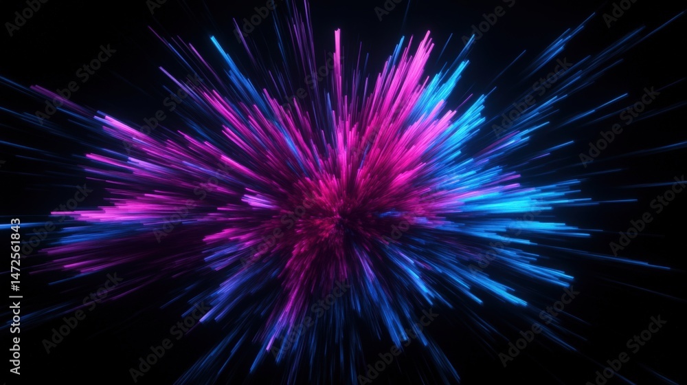 Abstract pink and blue burst Abstract pink and blue burst