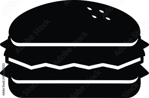 Delicious  sandwich silhouette, vector illustration for food blog and recipe  silhouette