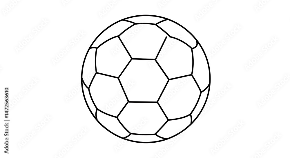 Soccer Ball Outline Simple Black and White Illustration Soccer Ball Outline Simple Black and White Illustration