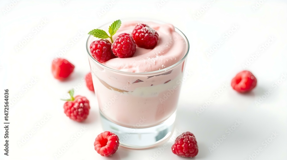 Raspberry Cheesecake Mousse in Glass Cup Raspberry Cheesecake Mousse in Glass Cup