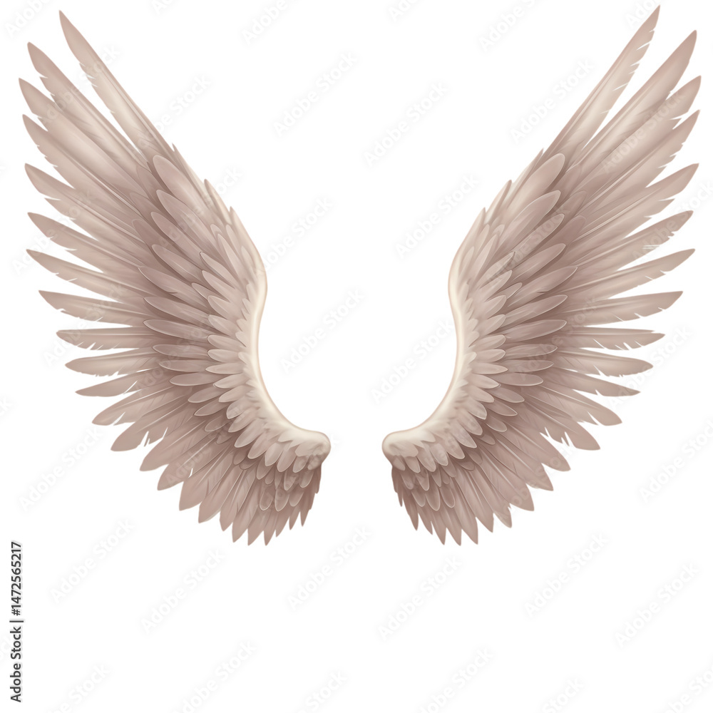 Obraz premium Angel Wings White Feather Wings Transparent Background High Resolution Image isolated on transparent background