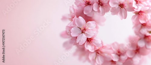 Wallpaper Mural Pink cherry blossom wreath beauty Torontodigital.ca