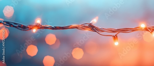 Glowing christmas string lights