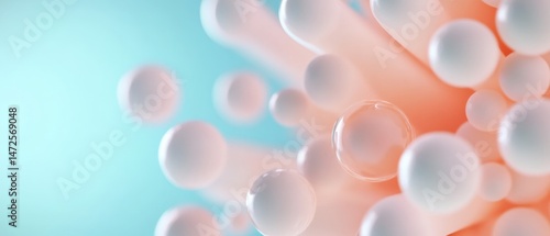 Abstract spheres in pastel colors