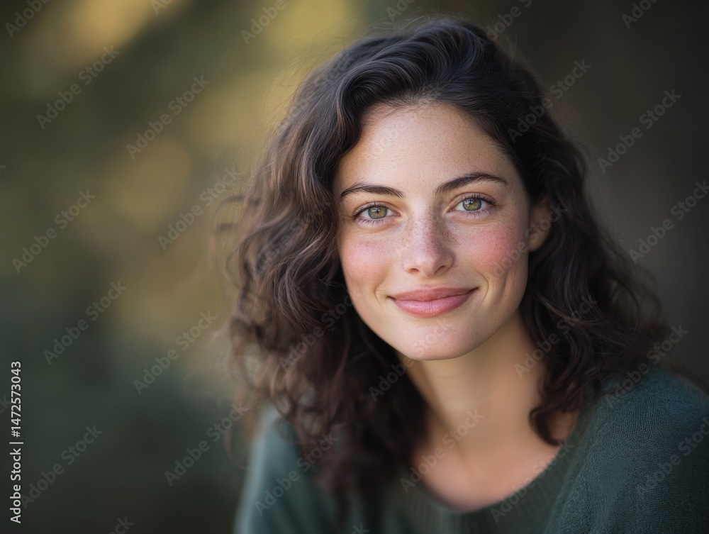 Woman smiling in nature Woman smiling in nature