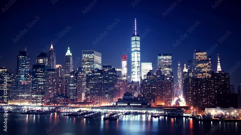 custom made wallpaper toronto digitalNew York City skyline at night, cityscape view