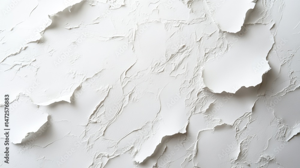 Naklejka premium Textured Peeling White Surface with Gray Background