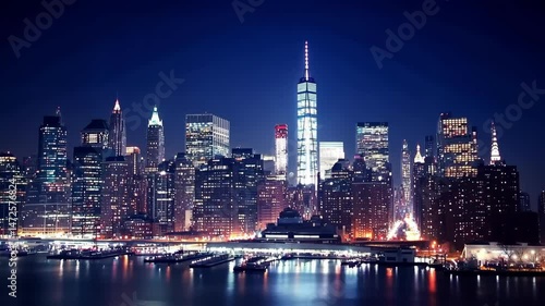 Wallpaper Mural New York City skyline at night, cityscape view Torontodigital.ca