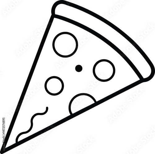 vector illustration of pizza slice with toppings 