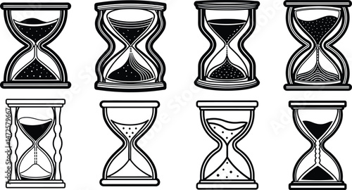 Hourglass Icons – Classic Sand Timer Silhouettes