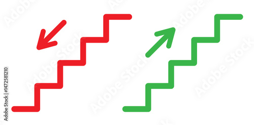  upstairs and downstairs icon in rounded corner. stairs,ladder sign symbol