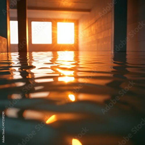 Water reflection with sunny light