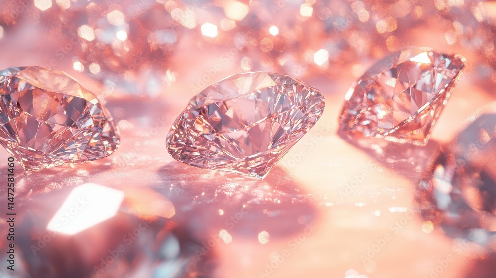 Shimmering diamond jewel on a sparkling surface for luxury design. Shimmering diamond jewel on a sparkling surface for luxury design.