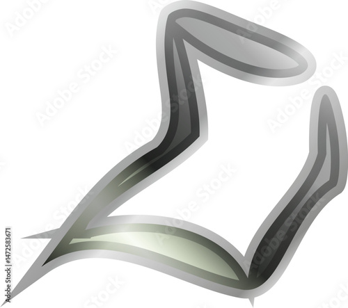 Metallic Silhouette Elements – Versatile Abstract Icons and Shapes with a Polished Chrome Finish
