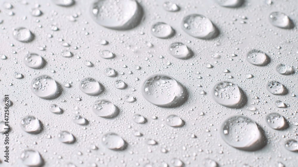Close-Up of Clean Water Droplets on a White Background Close-Up of Clean Water Droplets on a White Background