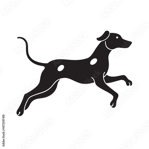 Dalmatian Leaping With Playful Energy Silhouette