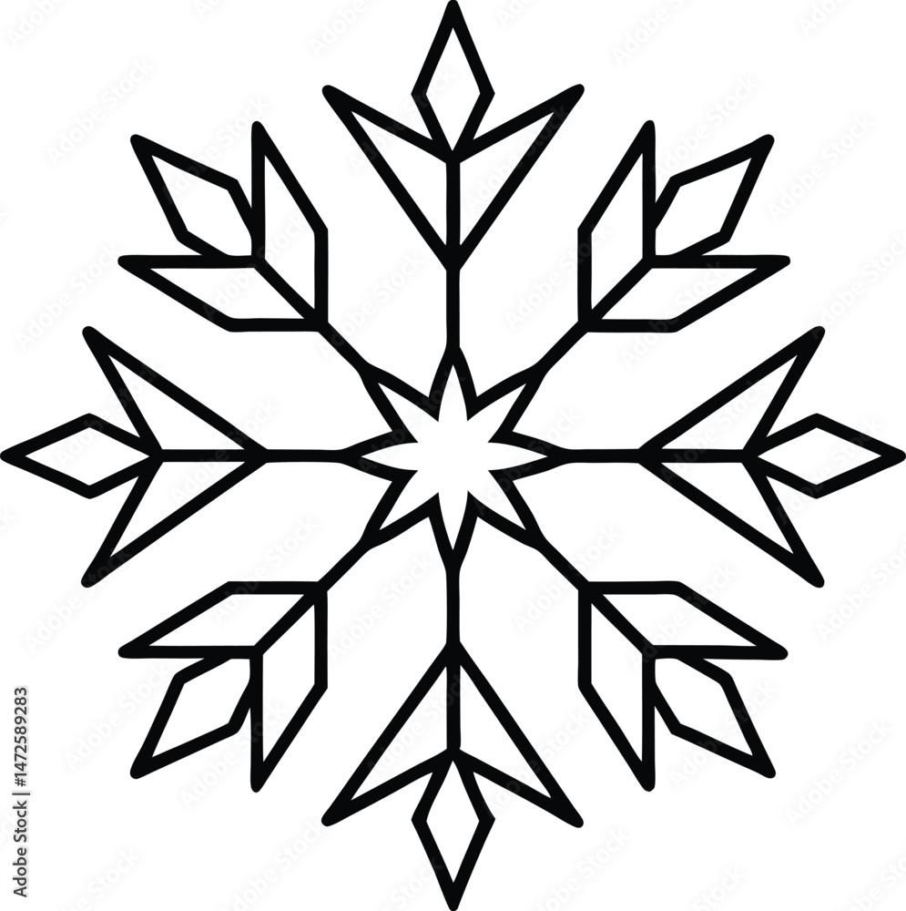 Obraz premium snowflake icon vector illustration