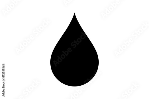 Black water drop vector simple liquid droplet shape