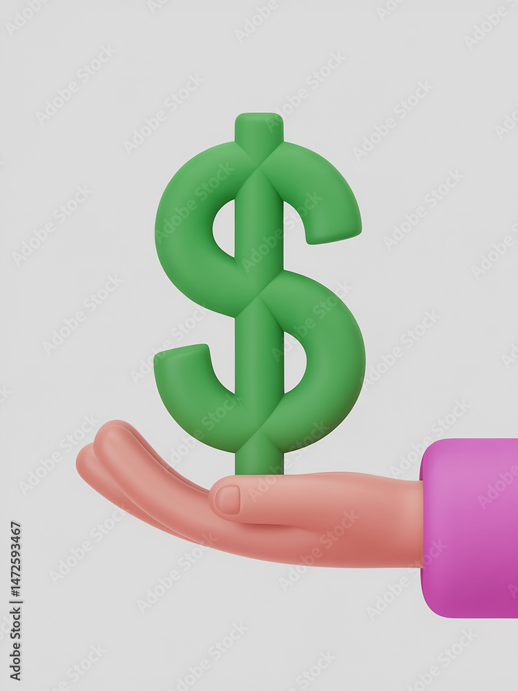 Obraz premium dollar sign on white background