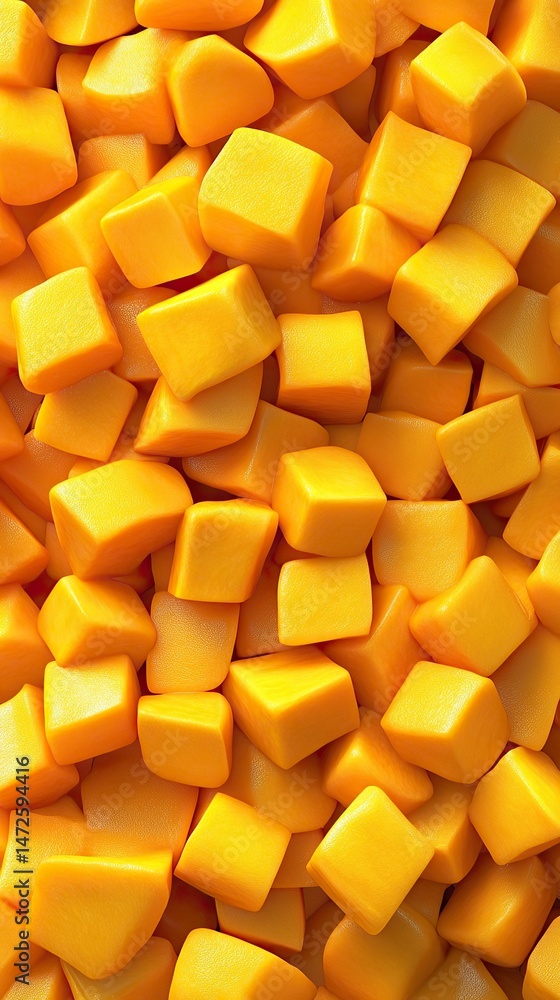 Pile of Vibrant Yellow Cubes: A textured, full-frame shot of uniform geometric shapes in cheerful sunshine hues. Pile of Vibrant Yellow Cubes: A textured, full-frame shot of uniform geometric shapes in cheerful sunshine hues.