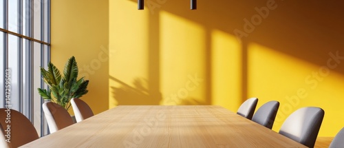 Conference room with a long table