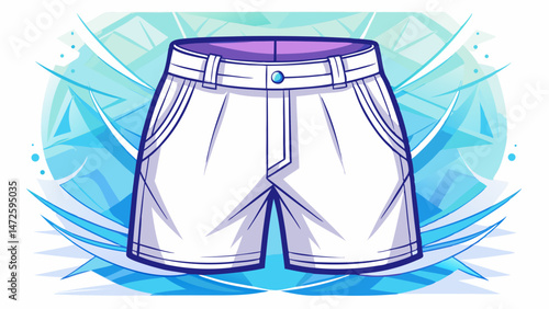 white short pant for male mock up use, isolated on Very beautiful white background