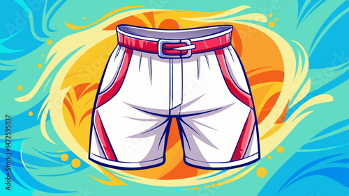 white short pant for male mock up use, isolated on Very beautiful white background