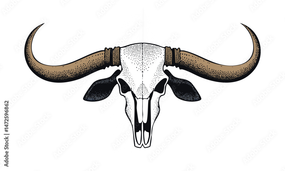 Obraz premium Southwestern Longhorn Skull Design