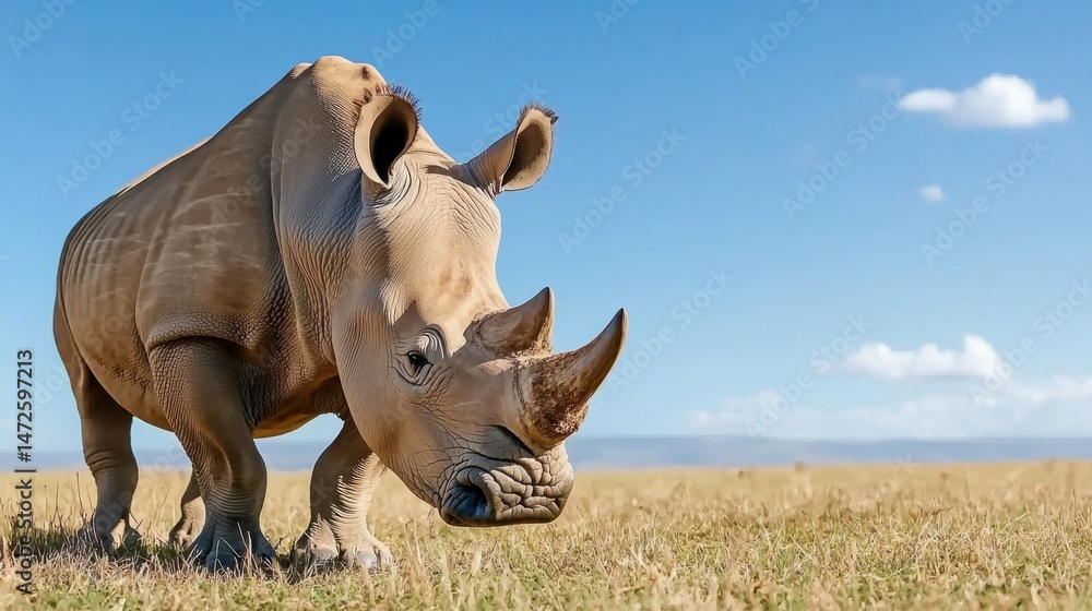 Obraz premium Majestic White Rhino in African Savanna