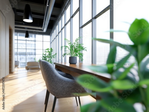 office interior with natural light