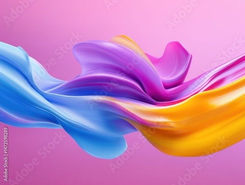 Colorful abstract wave ribbon design
