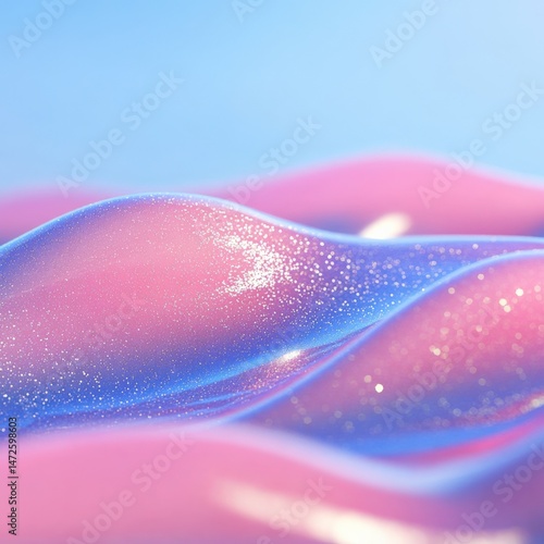 Waves of sparkling pink fabric