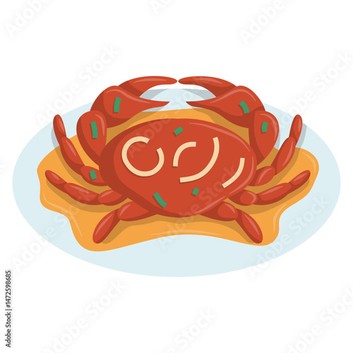 Spicy crab dish with garnish