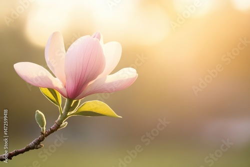 Pink flower blooming in the sunlight