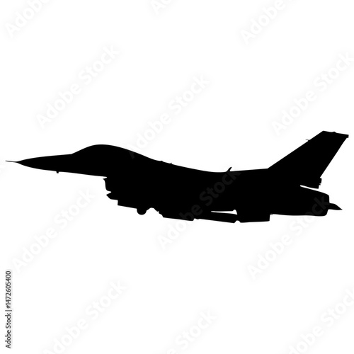 Silhouette of Fighter Jet Aircraft in Flight