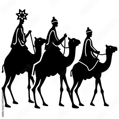 Three Wise Men on Camels – Minimal Vector on White