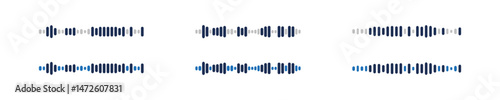 Record voice icon set. Sound wave icons in vector design style. Graphic sign record sound. Radio symbol