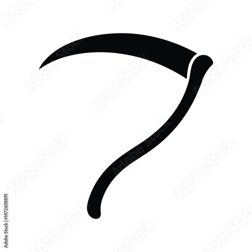 Scythe Silhouette  Icon Design Element vector on Isolated White Background