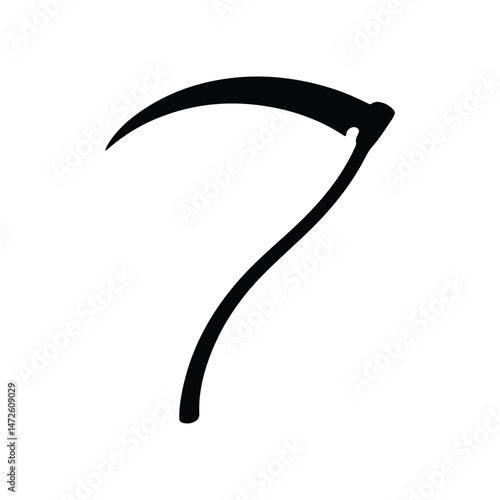 Scythe Silhouette  Icon Design Element vector on Isolated White Background